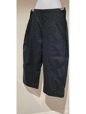 Black Label - Cropped Wide Leg Cotton Pull On Trousers